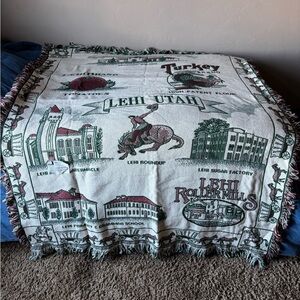 Vintage Lehi Utah Themed Tapestry Blanket